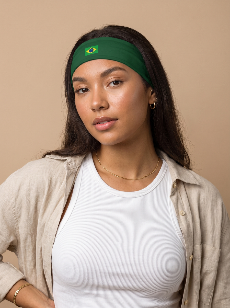 Brazil Flag Deep Green Headband