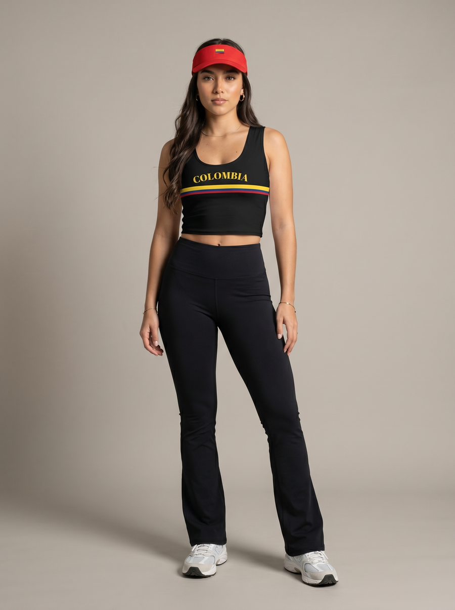 Black Colombia Signature Crop Top