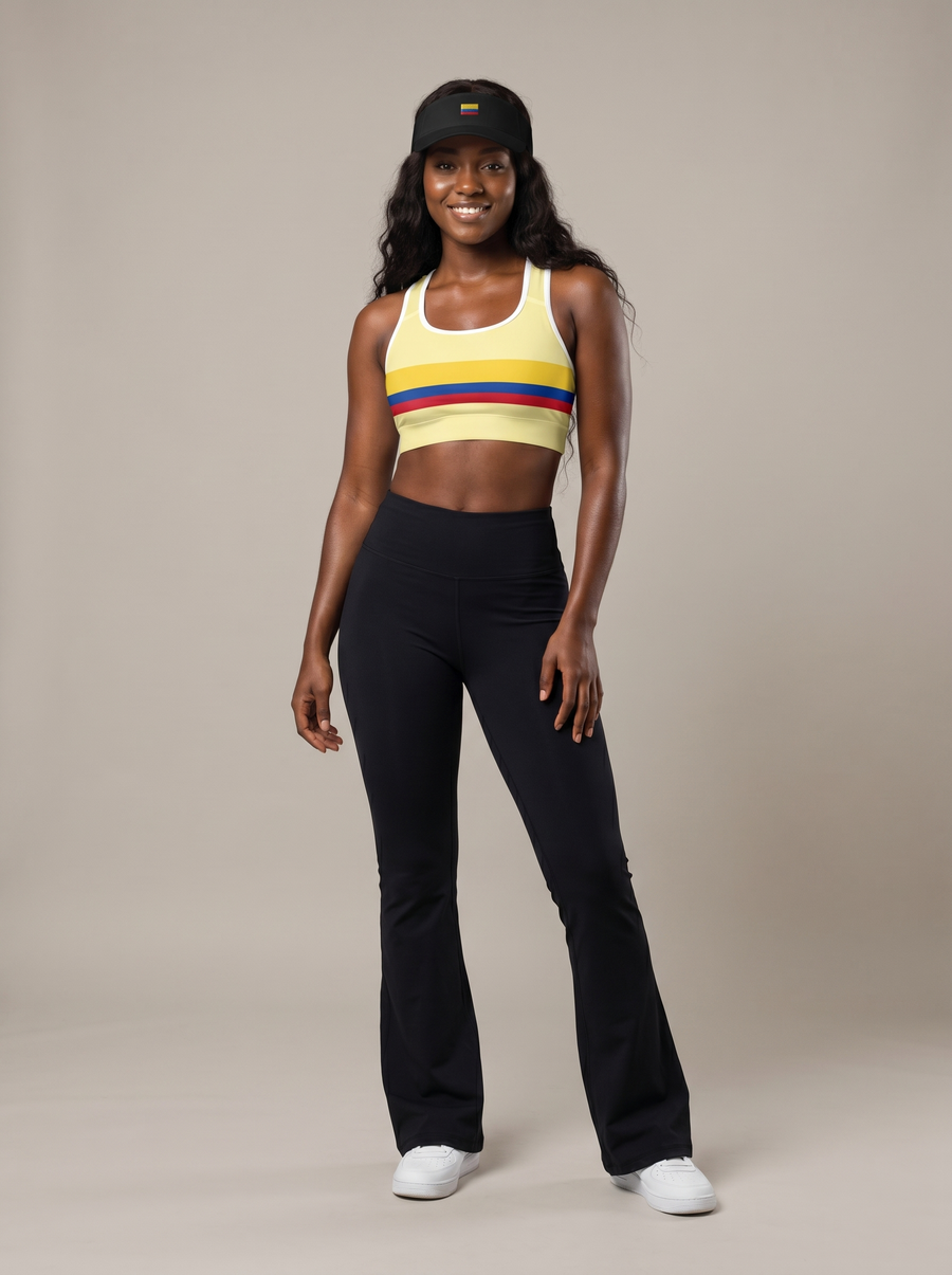 Colombia Pastel Yellow Padded Sports Bra