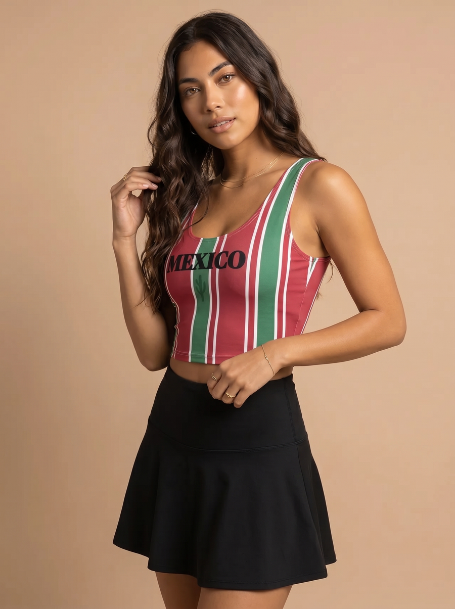 Mexico Heritage Stripe Crop Top