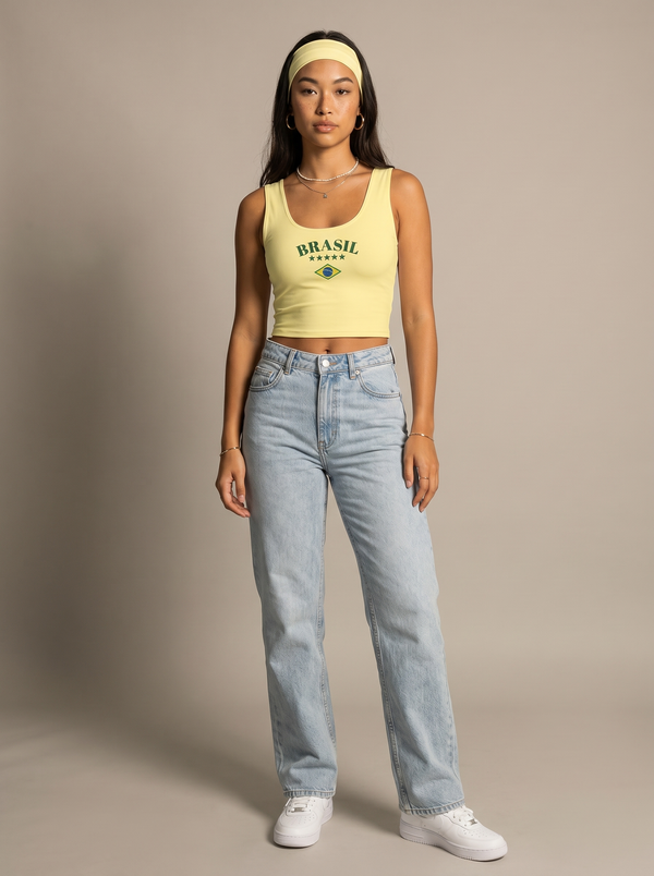 Pastel Yellow Brasil Crop Top