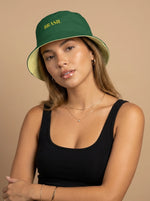 Brasil Reversible Bucket Hat — Yellow x Green